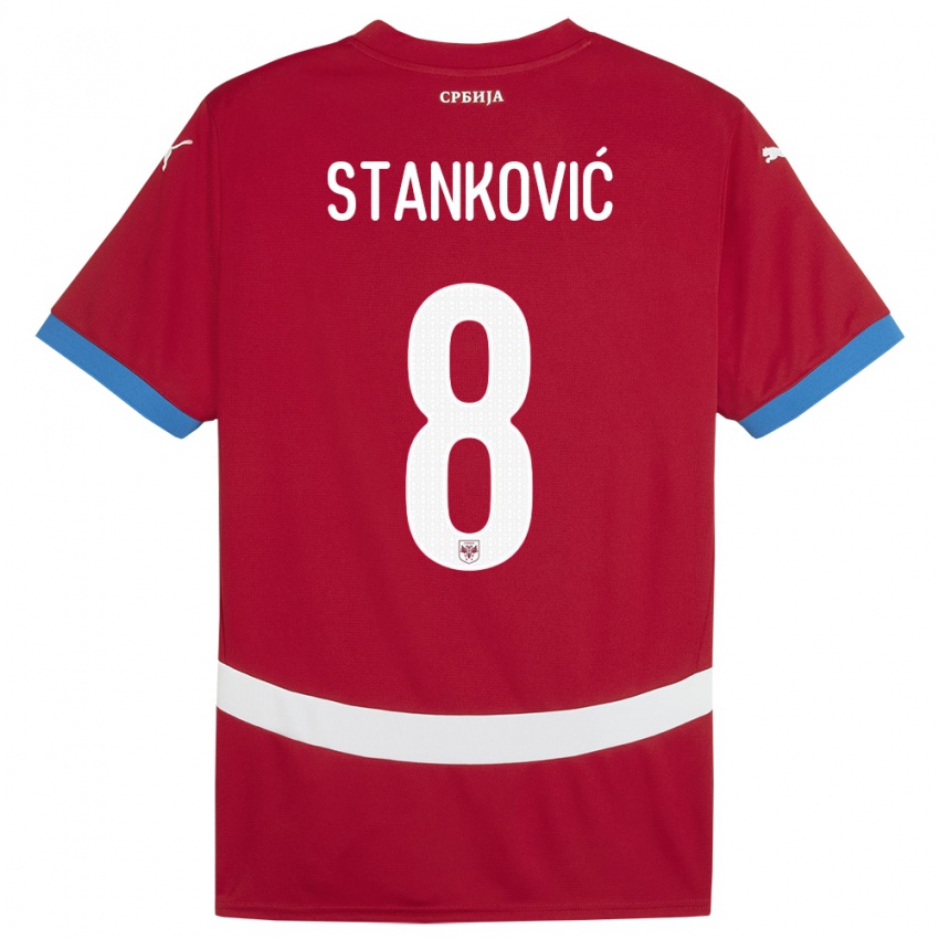 Pánské Srbsko Aleksandar Stankovic #8 Červené Domů Hráčské Dresy 24-26 Dres