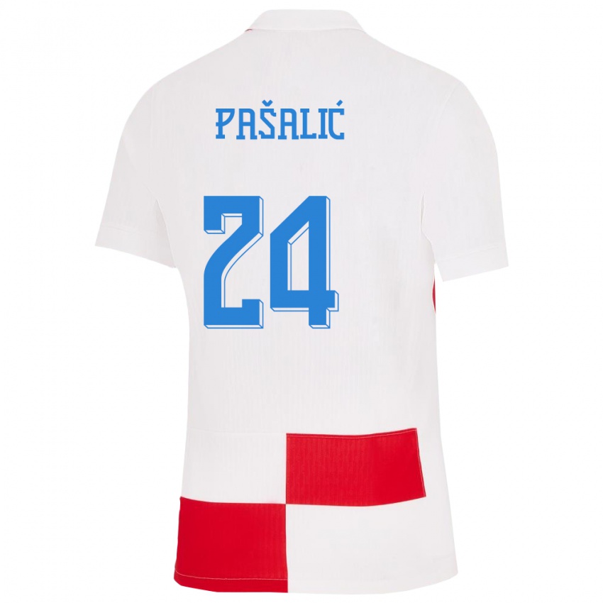 Pánské Chorvatsko Marco Pasalic #24 Bílá Červená Domů Hráčské Dresy 24-26 Dres