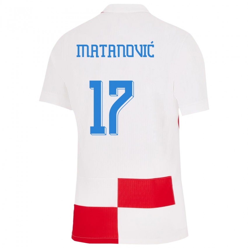 Pánské Chorvatsko Igor Matanovic #17 Bílá Červená Domů Hráčské Dresy 24-26 Dres