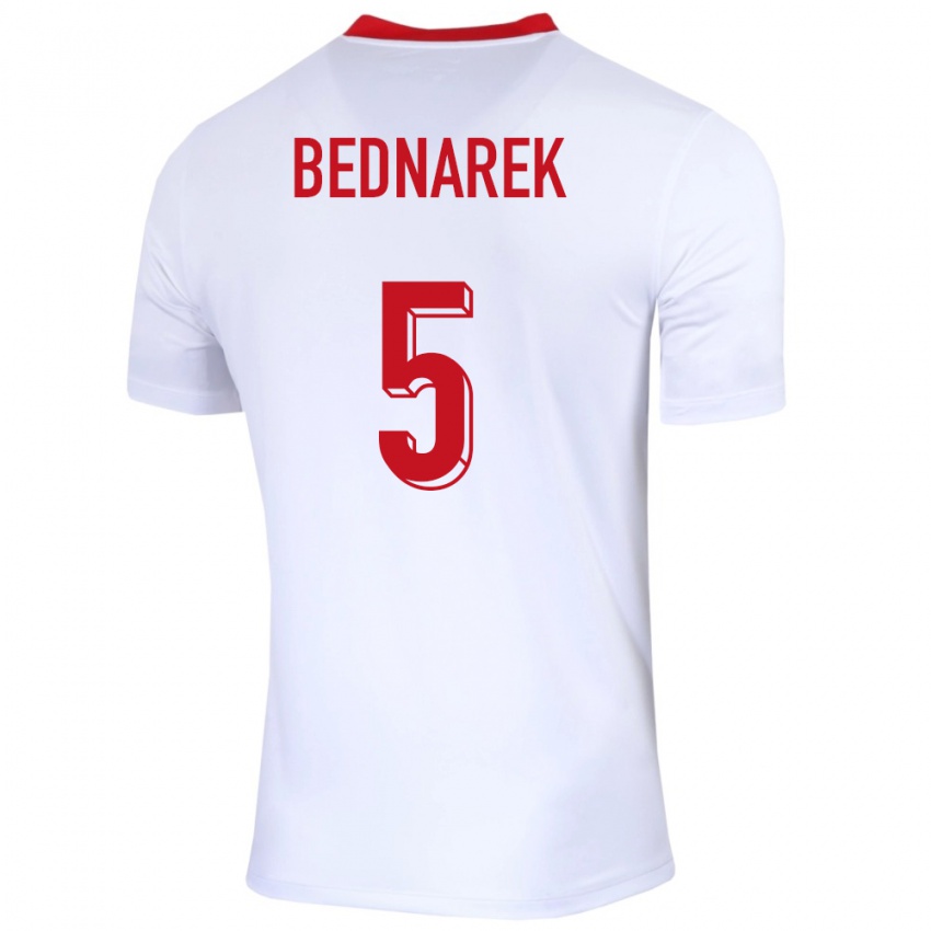 Pánské Polsko Jan Bednarek #5 Bílý Domů Hráčské Dresy 24-26 Dres