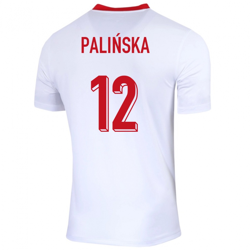 Pánské Polsko Anna Palinska #12 Bílý Domů Hráčské Dresy 24-26 Dres