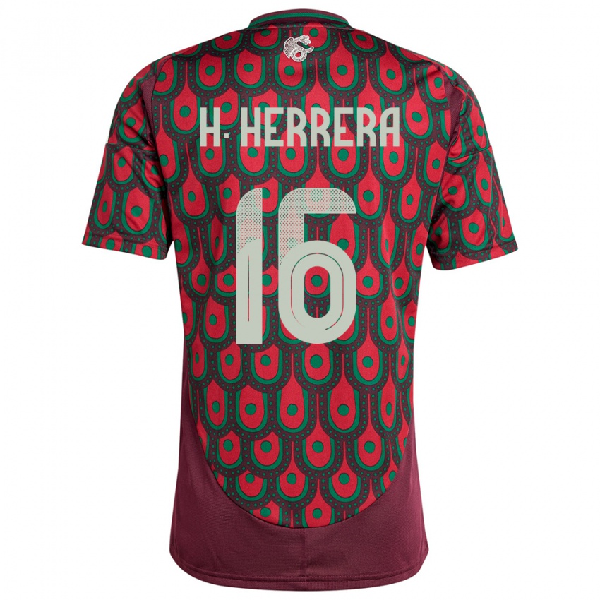 Pánské Mexiko Hector Herrera #16 Maroon Domů Hráčské Dresy 24-26 Dres