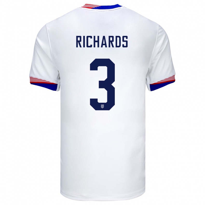 Pánské Spojené Státy Americké Chris Richards #3 Bílý Domů Hráčské Dresy 24-26 Dres