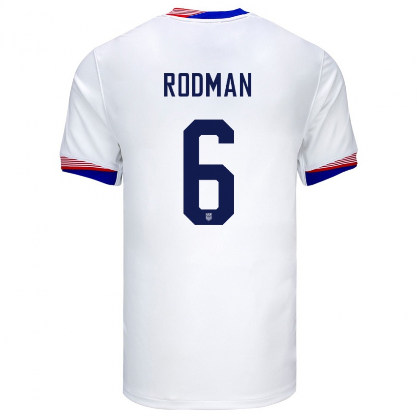 Pánské Spojené Státy Americké Trinity Rodman #6 Bílý Domů Hráčské Dresy 24-26 Dres