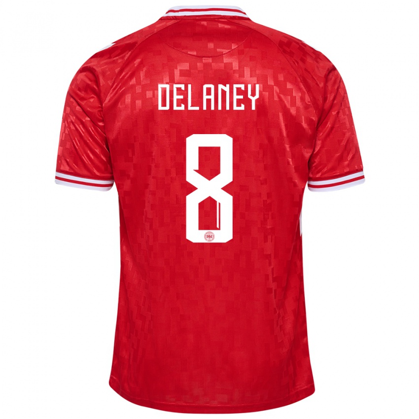 Pánské Dánsko Thomas Delaney #8 Červené Domů Hráčské Dresy 24-26 Dres