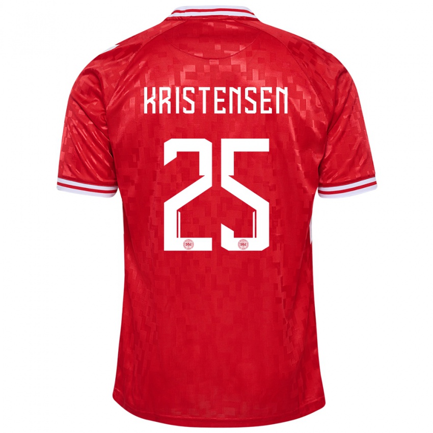 Pánské Dánsko Rasmus Kristensen #25 Červené Domů Hráčské Dresy 24-26 Dres