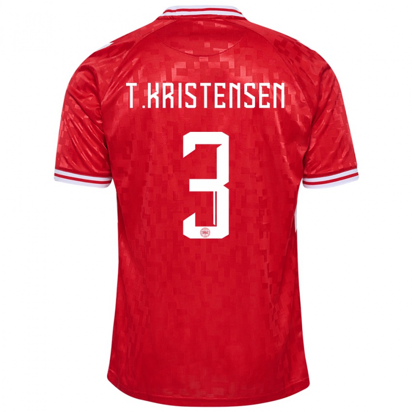 Pánské Dánsko Thomas Kristensen #3 Červené Domů Hráčské Dresy 24-26 Dres