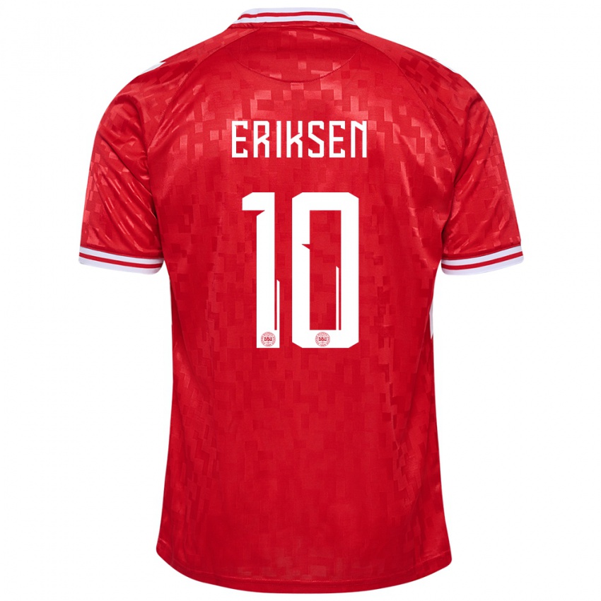 Pánské Dánsko Christian Eriksen #10 Červené Domů Hráčské Dresy 24-26 Dres