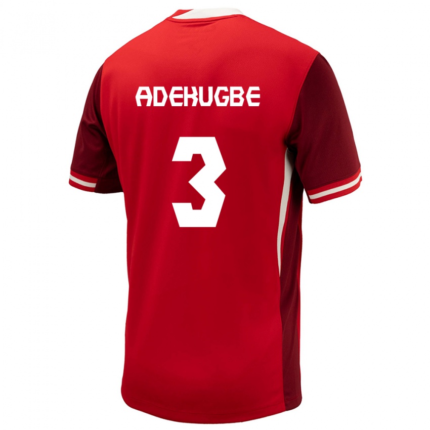 Pánské Kanada Samuel Adekugbe #3 Červené Domů Hráčské Dresy 24-26 Dres