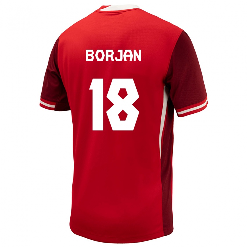 Pánské Kanada Milan Borjan #18 Červené Domů Hráčské Dresy 24-26 Dres