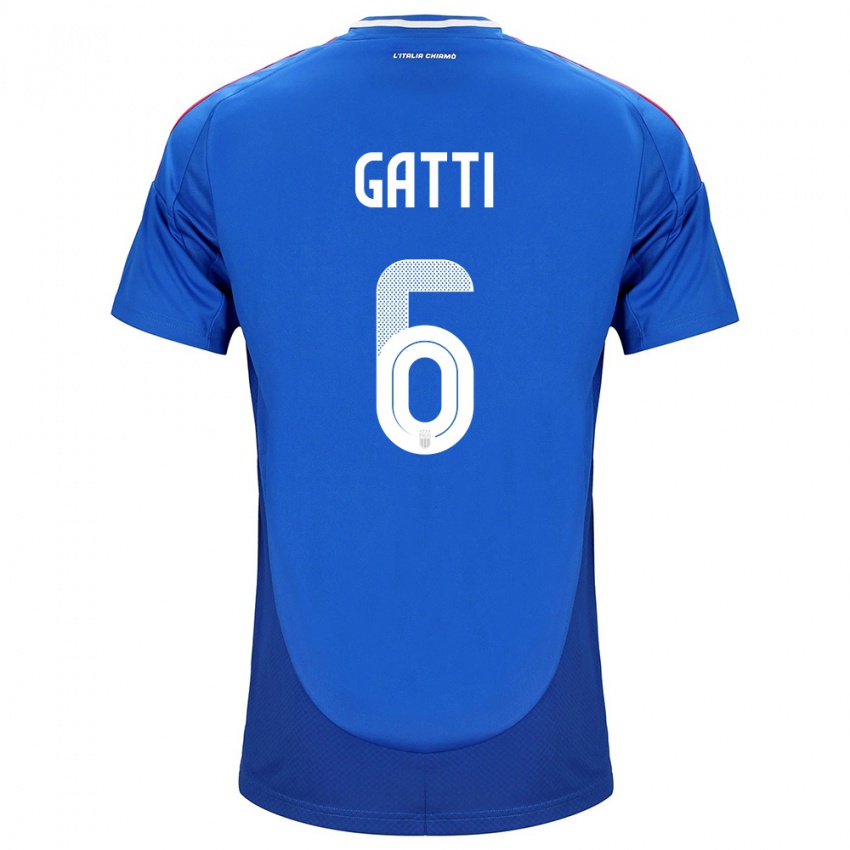 Pánské Itálie Federico Gatti #6 Modrý Domů Hráčské Dresy 24-26 Dres
