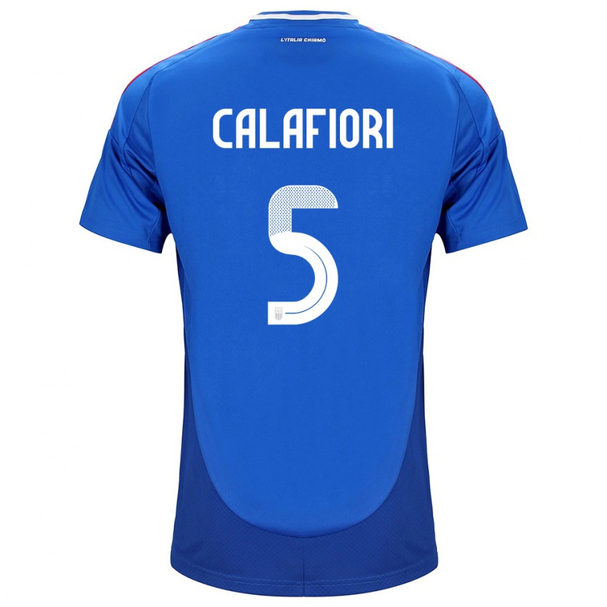 Pánské Itálie Riccardo Calafiori #5 Modrý Domů Hráčské Dresy 24-26 Dres