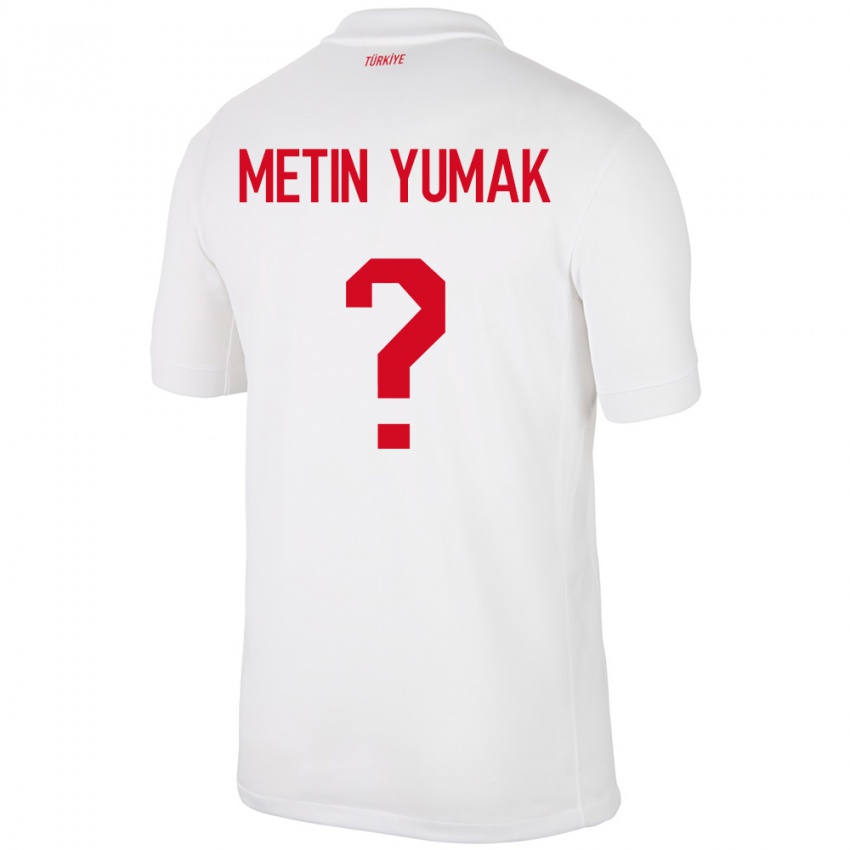 Pánské Turecko Yiğit Metin Yumak #0 Bílý Domů Hráčské Dresy 24-26 Dres