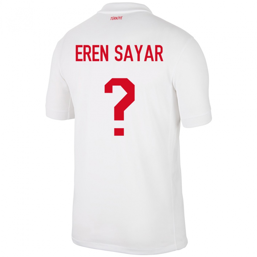 Pánské Turecko Emin Eren Sayar #0 Bílý Domů Hráčské Dresy 24-26 Dres