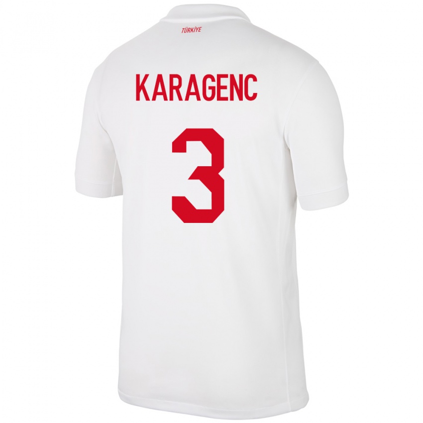 Pánské Turecko Didem Karagenç #3 Bílý Domů Hráčské Dresy 24-26 Dres