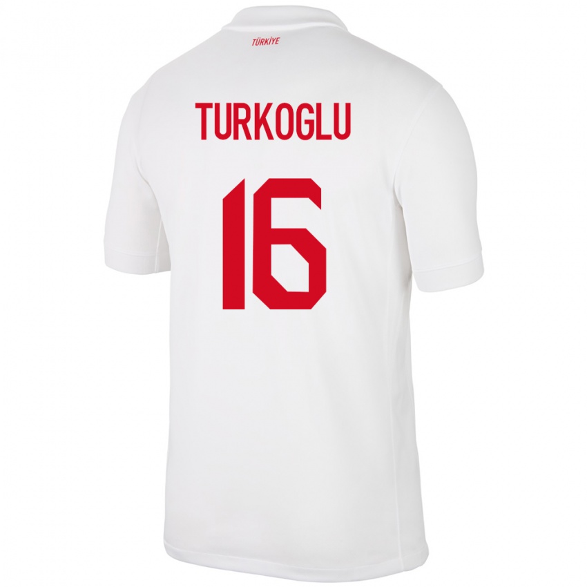 Pánské Turecko Ece Türkoğlu #16 Bílý Domů Hráčské Dresy 24-26 Dres