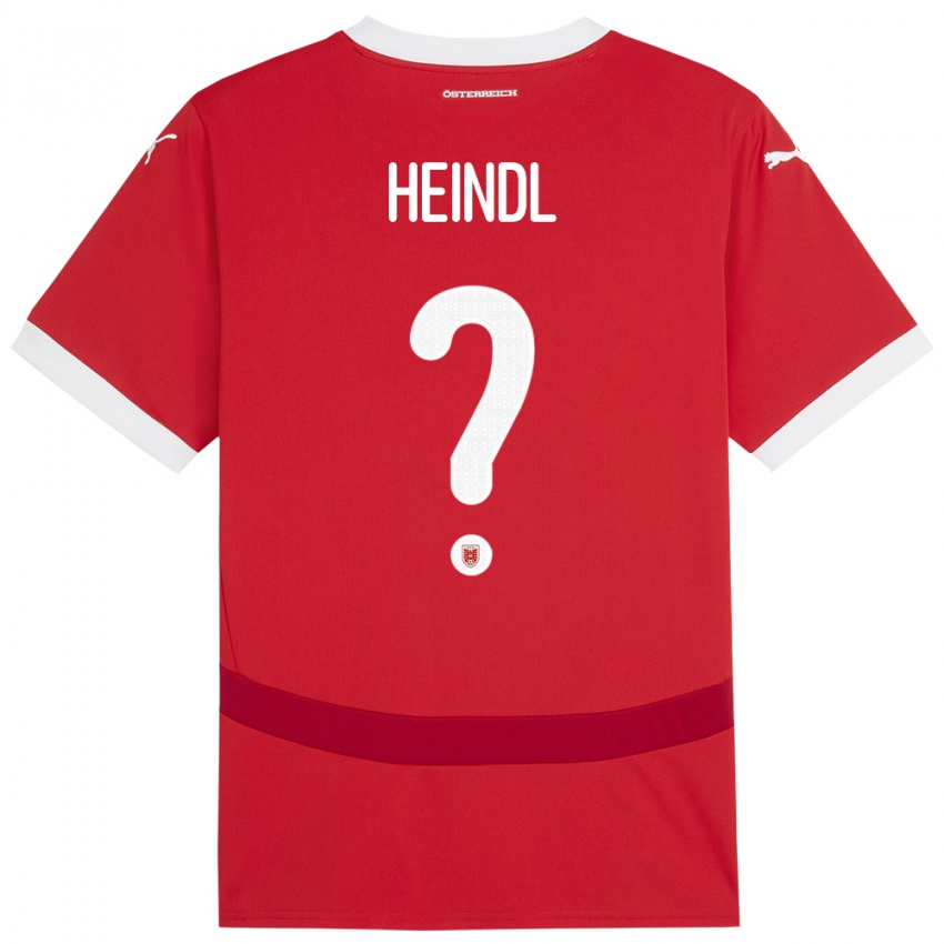 Pánské Rakousko David Heindl #0 Červené Domů Hráčské Dresy 24-26 Dres