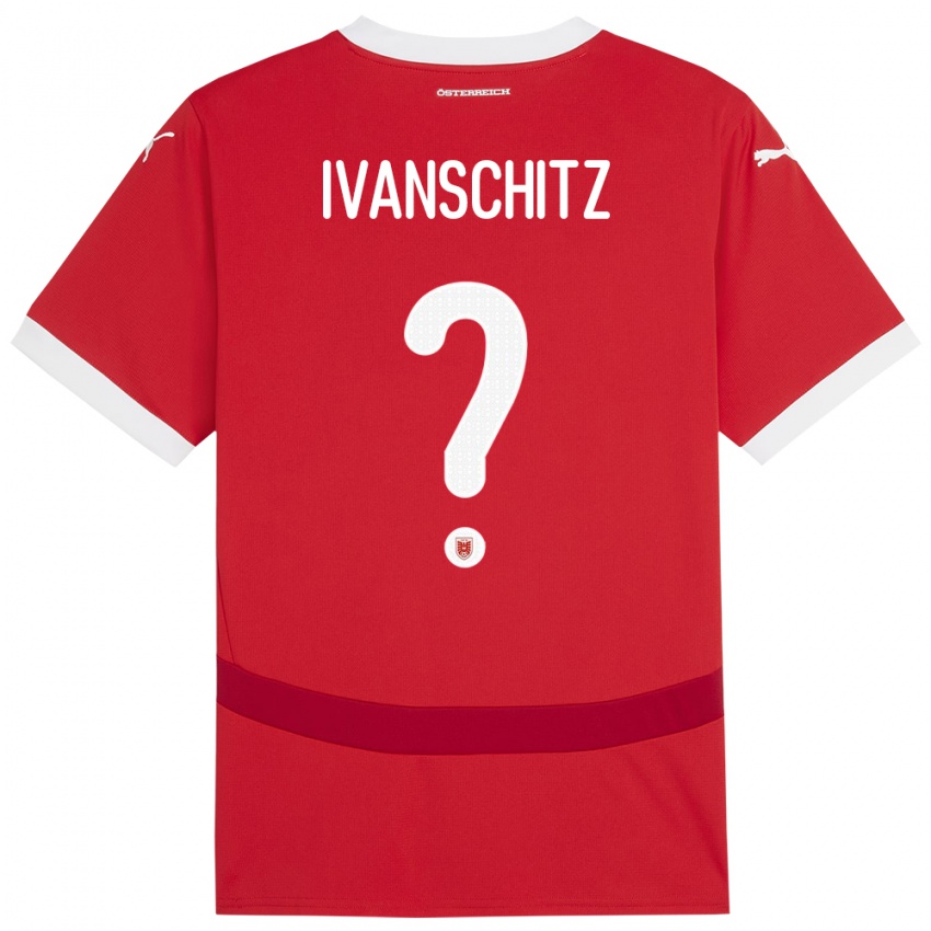 Pánské Rakousko Ilia Ivanschitz #0 Červené Domů Hráčské Dresy 24-26 Dres