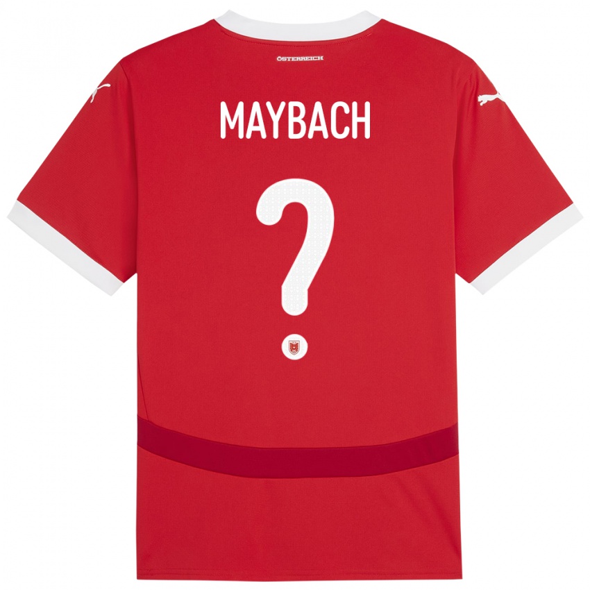 Pánské Rakousko Philipp Maybach #0 Červené Domů Hráčské Dresy 24-26 Dres