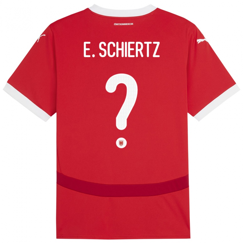 Pánské Rakousko Emilio Schiertz #0 Červené Domů Hráčské Dresy 24-26 Dres