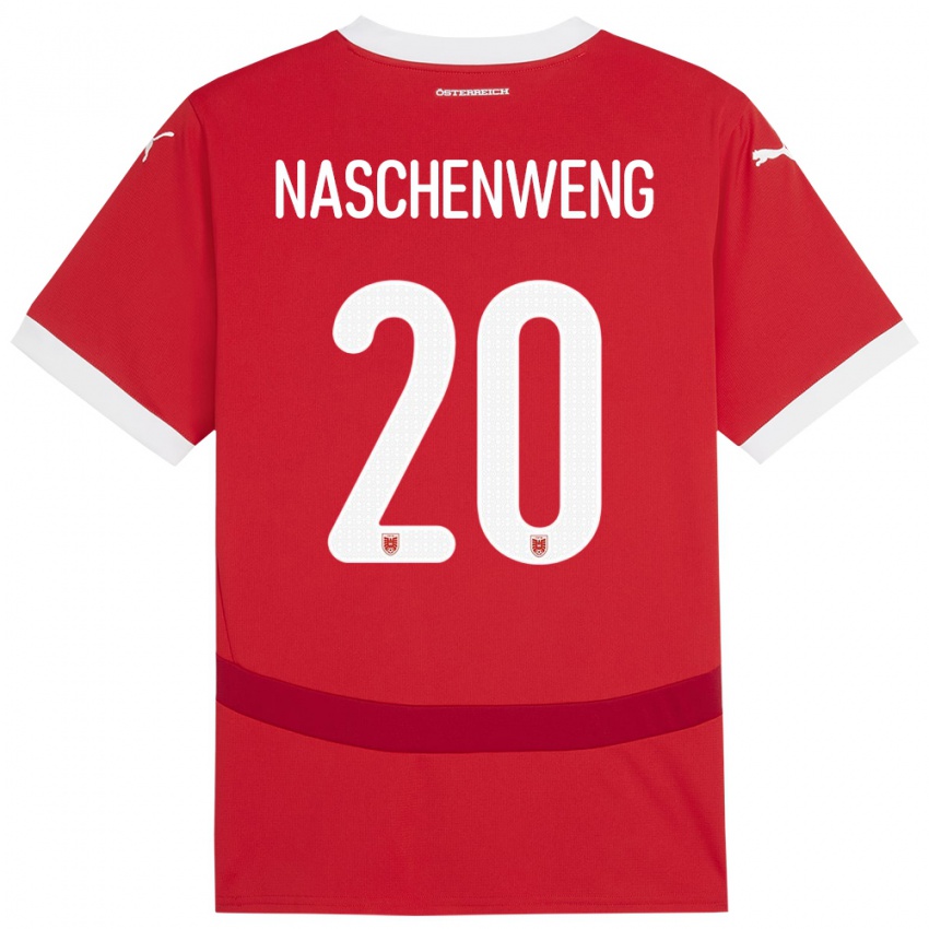 Pánské Rakousko Katharina Naschenweng #20 Červené Domů Hráčské Dresy 24-26 Dres