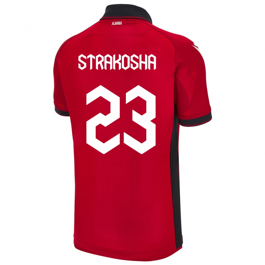 Pánské Albánie Thomas Strakosha #23 Červené Domů Hráčské Dresy 24-26 Dres