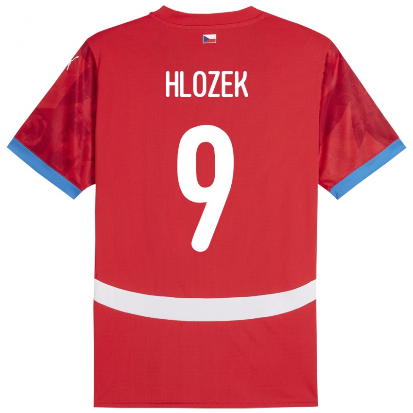 Pánské Česko Adam Hlozek #9 Červené Domů Hráčské Dresy 24-26 Dres