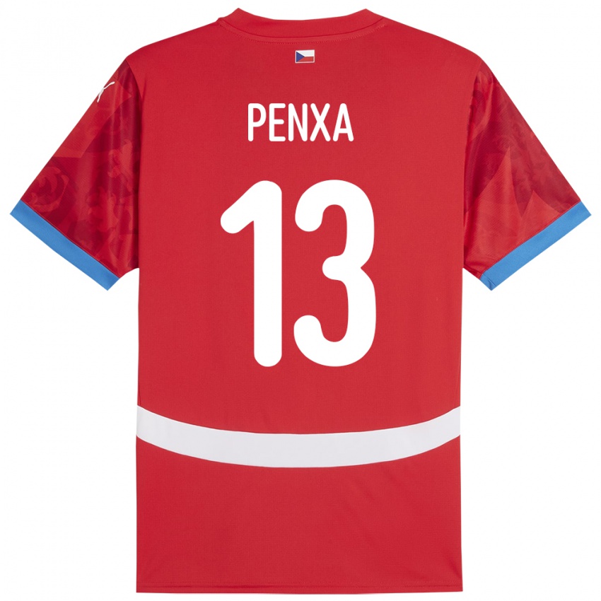 Pánské Česko Lukas Penxa #13 Červené Domů Hráčské Dresy 24-26 Dres