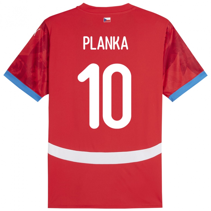 Pánské Česko David Planka #10 Červené Domů Hráčské Dresy 24-26 Dres