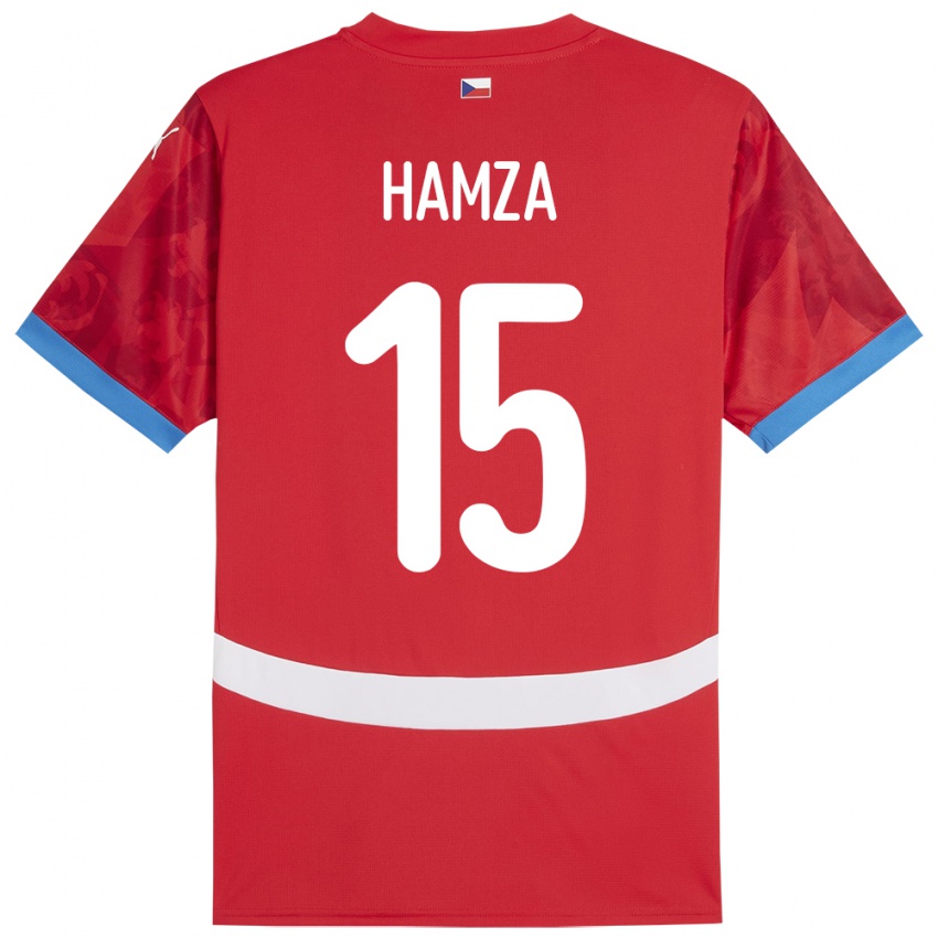 Pánské Česko Jiri Hamza #15 Červené Domů Hráčské Dresy 24-26 Dres