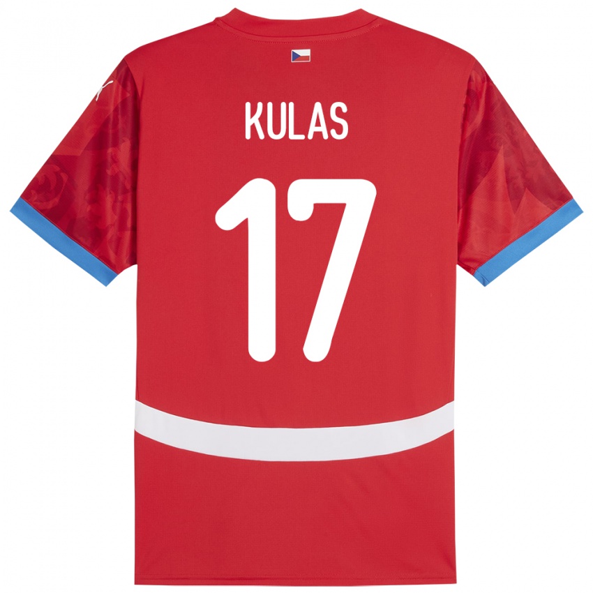 Pánské Česko Martin Kulas #17 Červené Domů Hráčské Dresy 24-26 Dres