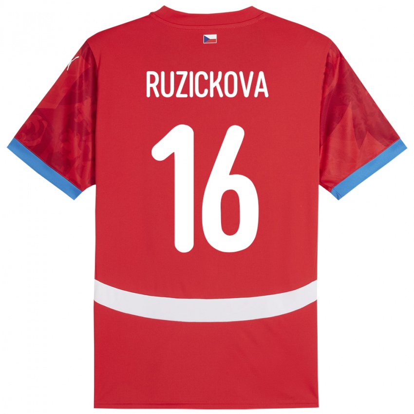 Pánské Česko Barbora Růžičková #16 Červené Domů Hráčské Dresy 24-26 Dres