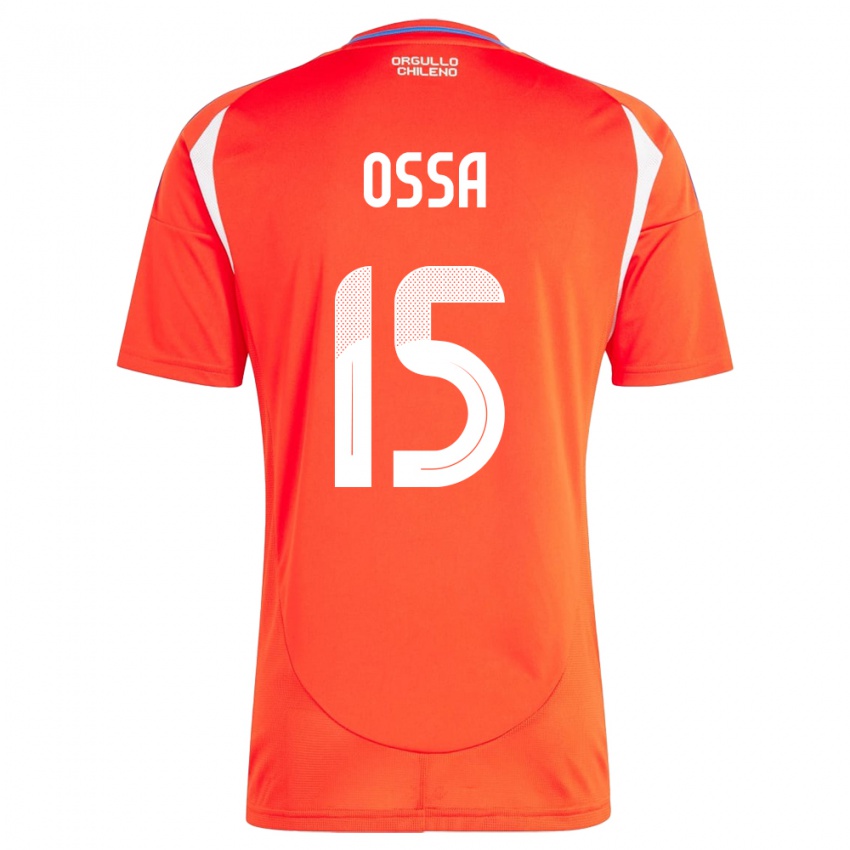 Pánské Chile Diego Ossa #15 Červené Domů Hráčské Dresy 24-26 Dres