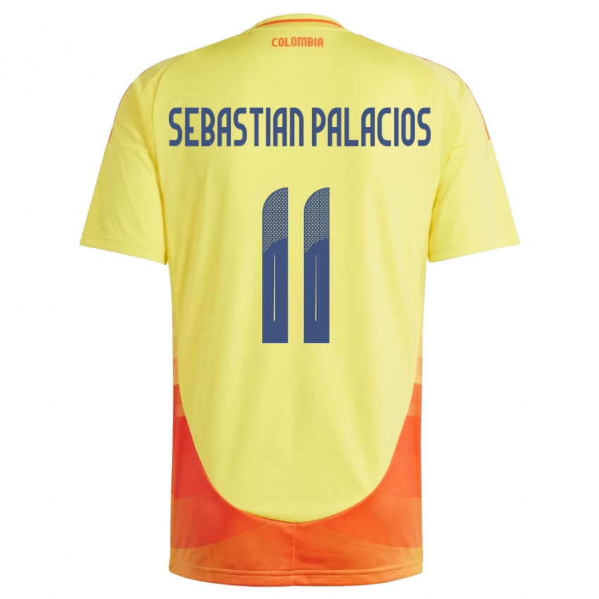 Pánské Kolumbie Juan Sebastián Palacios #11 Žlutá Domů Hráčské Dresy 24-26 Dres