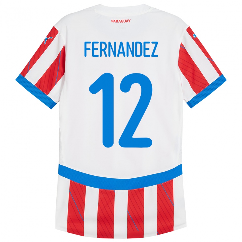 Pánské Paraguay Gatito Fernández #12 Bílá Červená Domů Hráčské Dresy 24-26 Dres