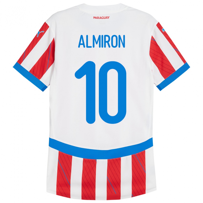 Pánské Paraguay Miguel Almirón #10 Bílá Červená Domů Hráčské Dresy 24-26 Dres