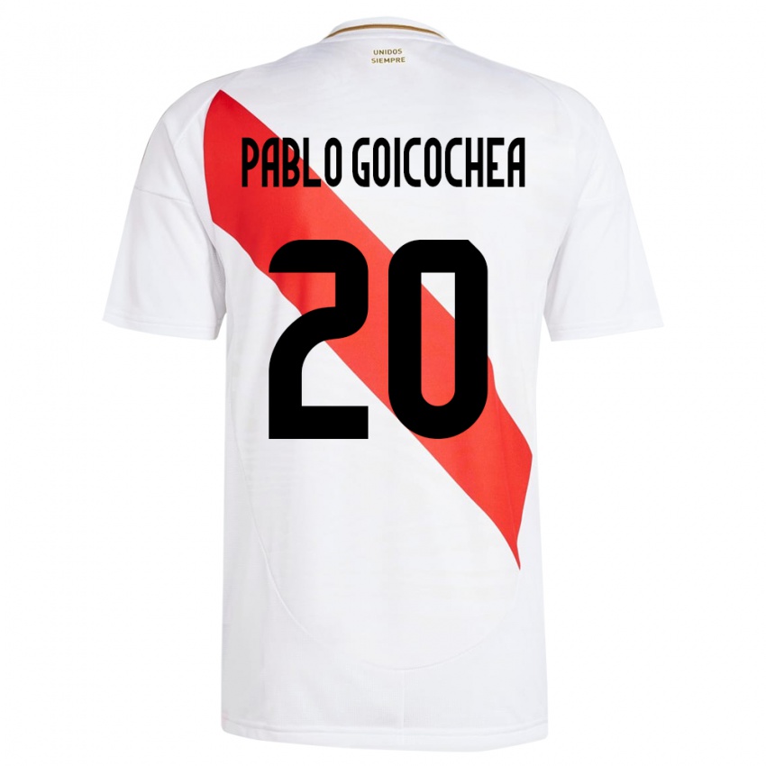 Pánské Peru Juan Pablo Goicochea #20 Bílý Domů Hráčské Dresy 24-26 Dres