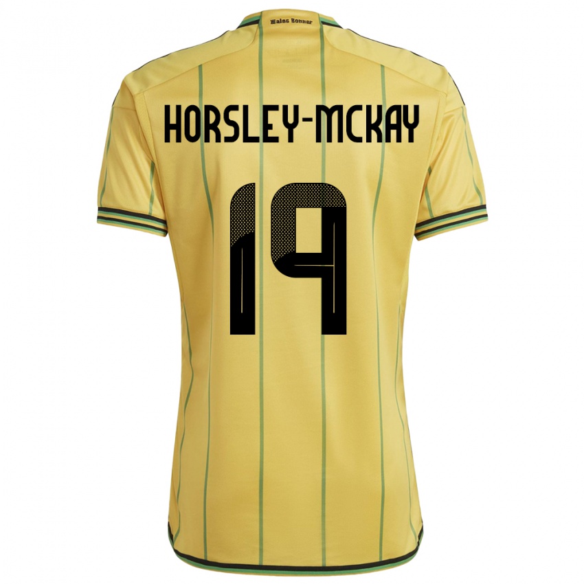 Pánské Jamajka Kyron Horsley-Mckay #19 Žlutá Domů Hráčské Dresy 24-26 Dres