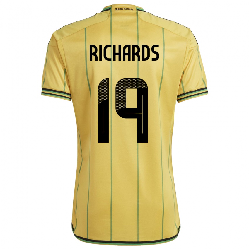 Pánské Jamajka Davia Richards #19 Žlutá Domů Hráčské Dresy 24-26 Dres