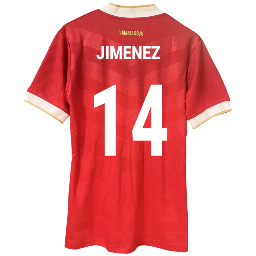 Pánské Panama Juan Jiménez #14 Červené Domů Hráčské Dresy 24-26 Dres