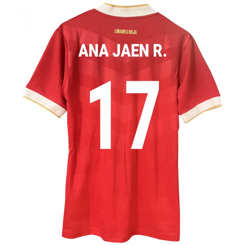 Pánské Panama Ana Jaén Rodríguez #17 Červené Domů Hráčské Dresy 24-26 Dres