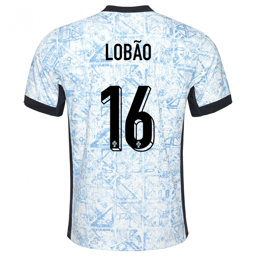 Pánské Portugalsko Diogo Lobao #16 Krémově Modrá Daleko Hráčské Dresy 24-26 Dres