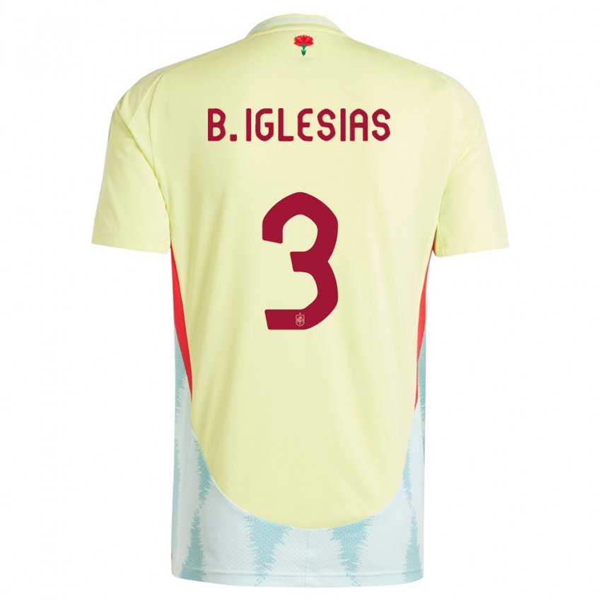Pánské Španělsko Borja Iglesias #3 Žlutá Daleko Hráčské Dresy 24-26 Dres