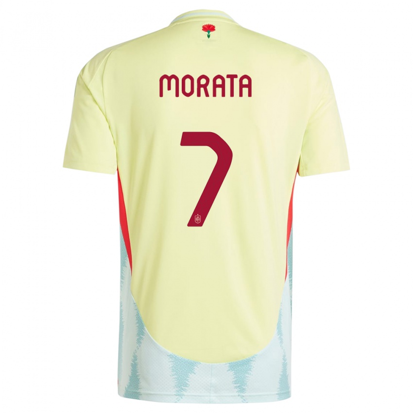 Pánské Španělsko Alvaro Morata #7 Žlutá Daleko Hráčské Dresy 24-26 Dres