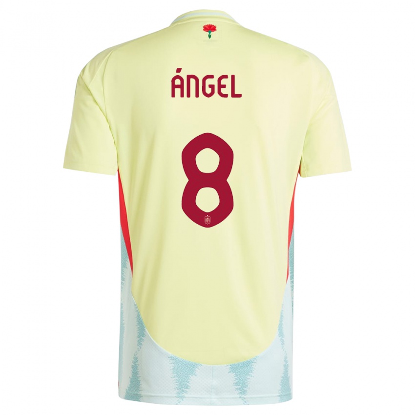 Pánské Španělsko Manuel Angel #8 Žlutá Daleko Hráčské Dresy 24-26 Dres