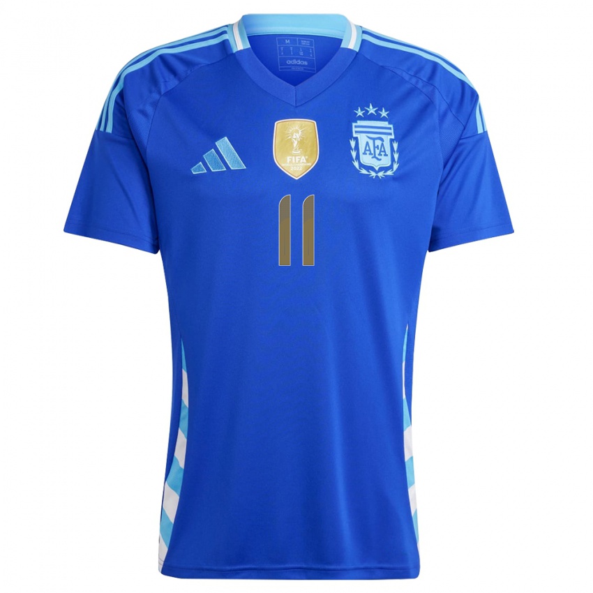 Pánské Argentina Angel Di Maria #11 Modrý Daleko Hráčské Dresy 24-26 Dres