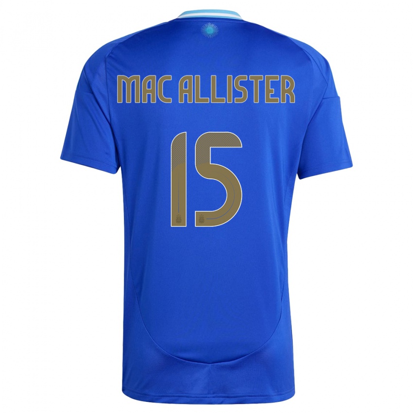 Pánské Argentina Alexis Mac Allister #15 Modrý Daleko Hráčské Dresy 24-26 Dres