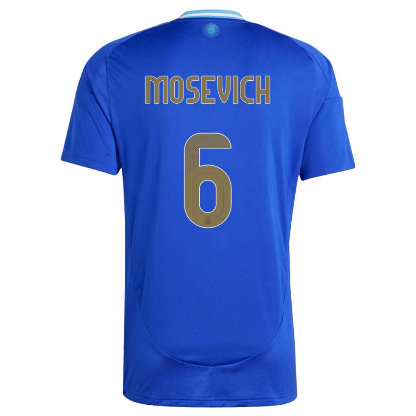 Pánské Argentina Leonel Mosevich #6 Modrý Daleko Hráčské Dresy 24-26 Dres