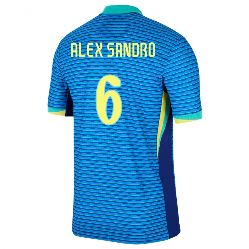 Pánské Brazílie Alex Sandro #6 Modrý Daleko Hráčské Dresy 24-26 Dres
