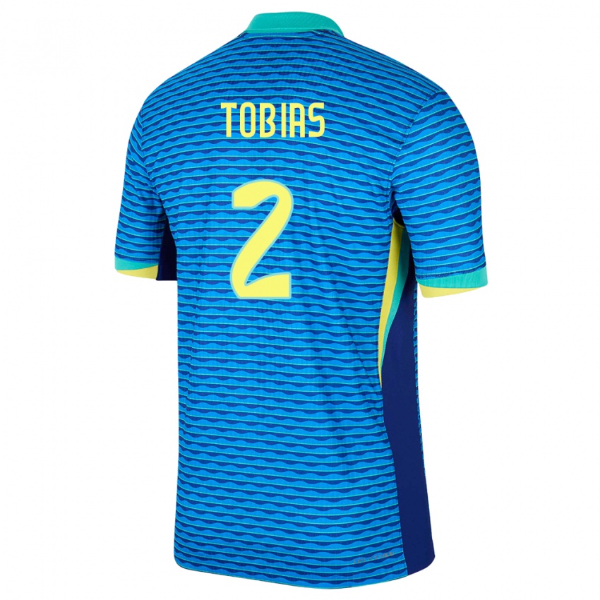 Pánské Brazílie Vinicius Tobias #2 Modrý Daleko Hráčské Dresy 24-26 Dres